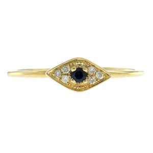 Auth Sydney Evan 14k Diamond Blue Sapphire Ring 6